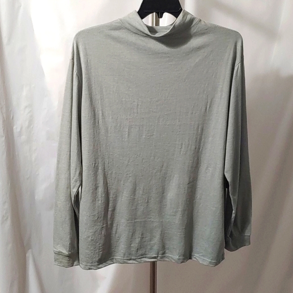 Mens Mock Turtleneck Cotton Blend Weather Wear Gre - Picture 1 of 4